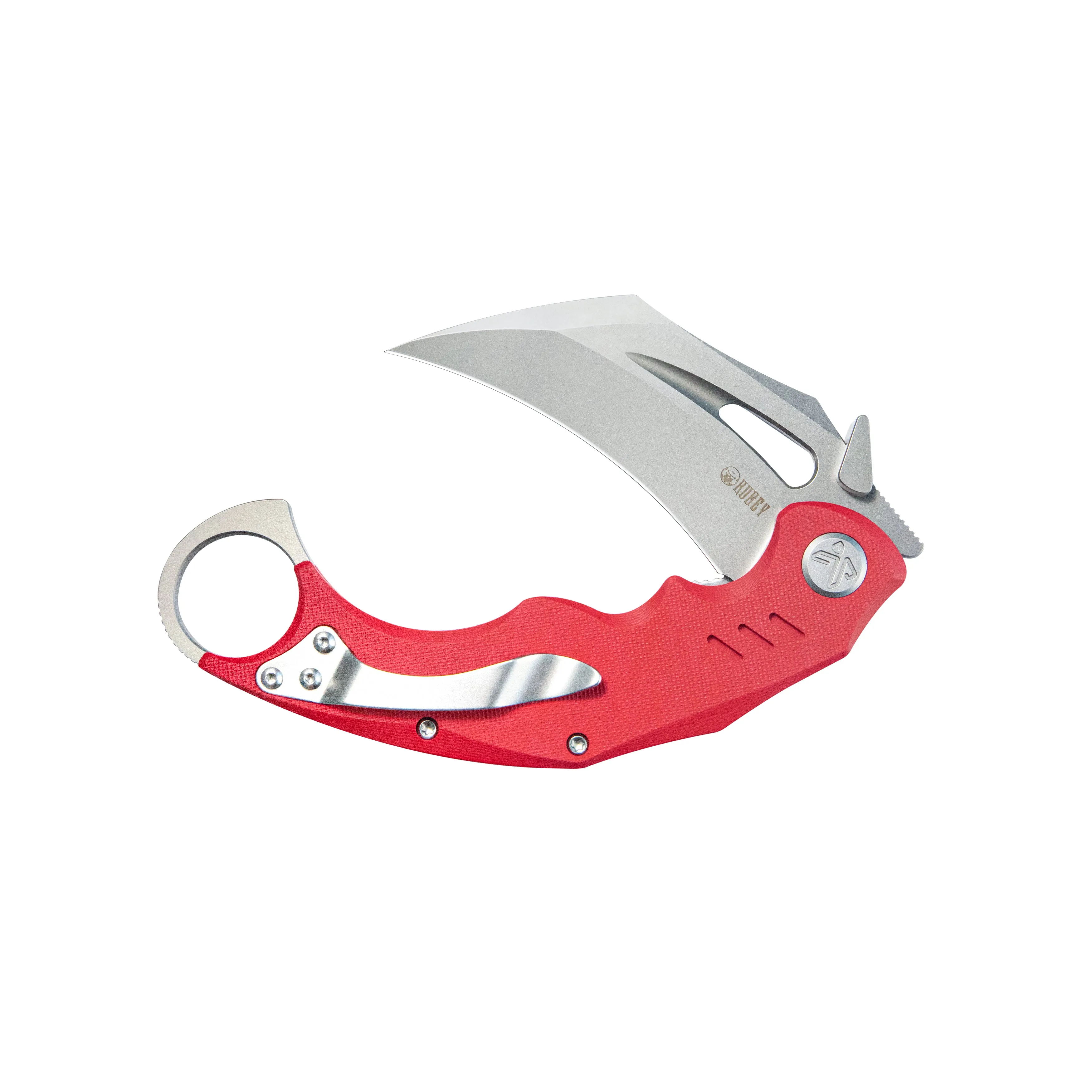 Wrath Karambit Folding Knife Red G-10 Handle 2.68_ Beadblast 14C28N Blade KU261D