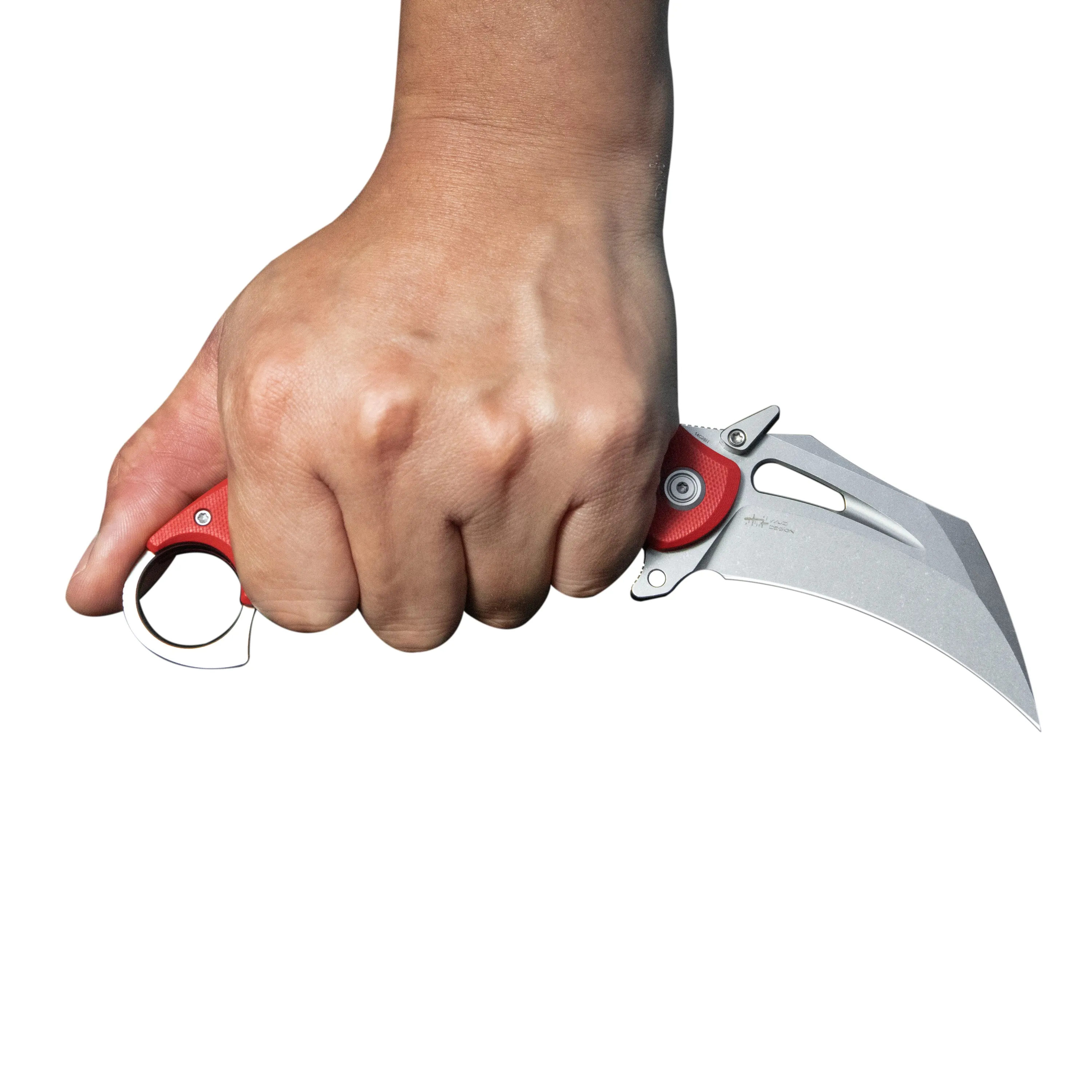 Wrath Karambit Folding Knife Red G-10 Handle 2.68_ Beadblast 14C28N Blade KU261D