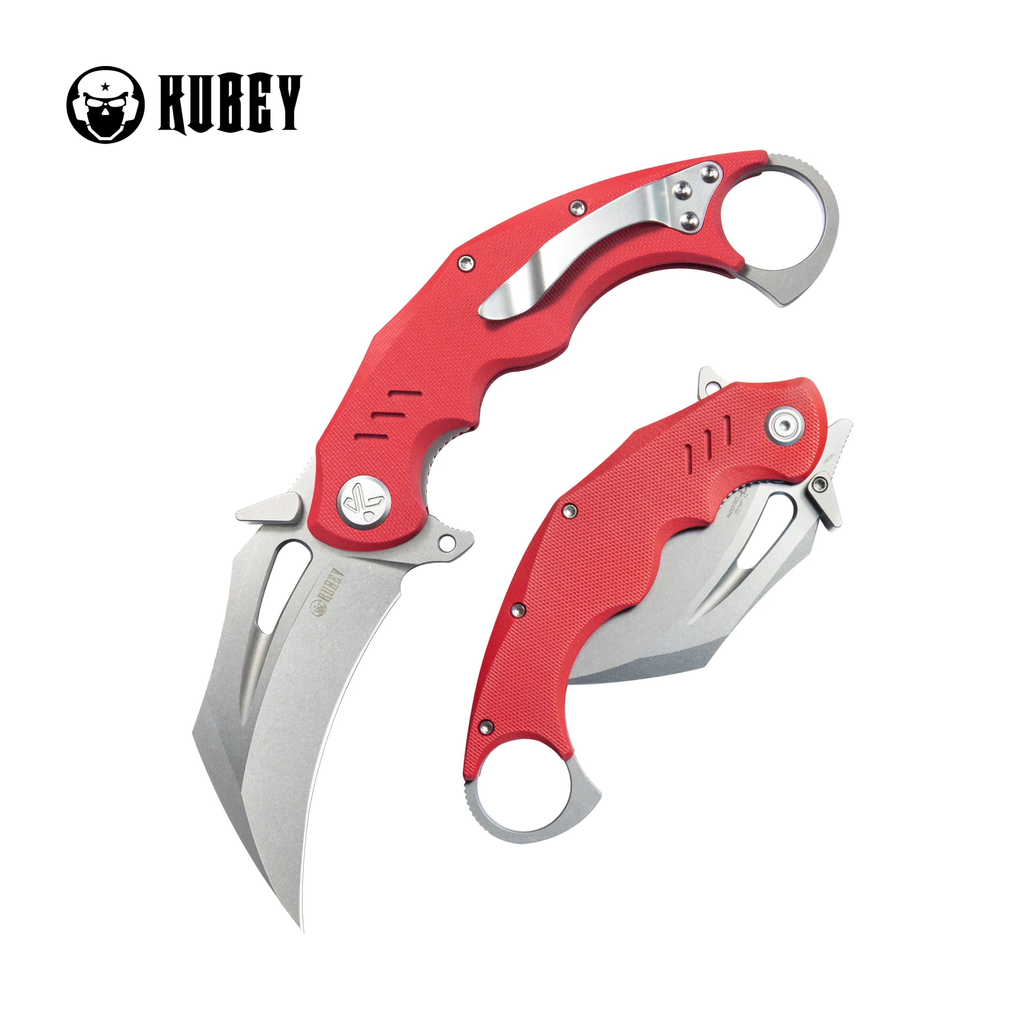 Wrath Karambit Folding Knife Red G-10 Handle 2.68_ Beadblast 14C28N Blade KU261D