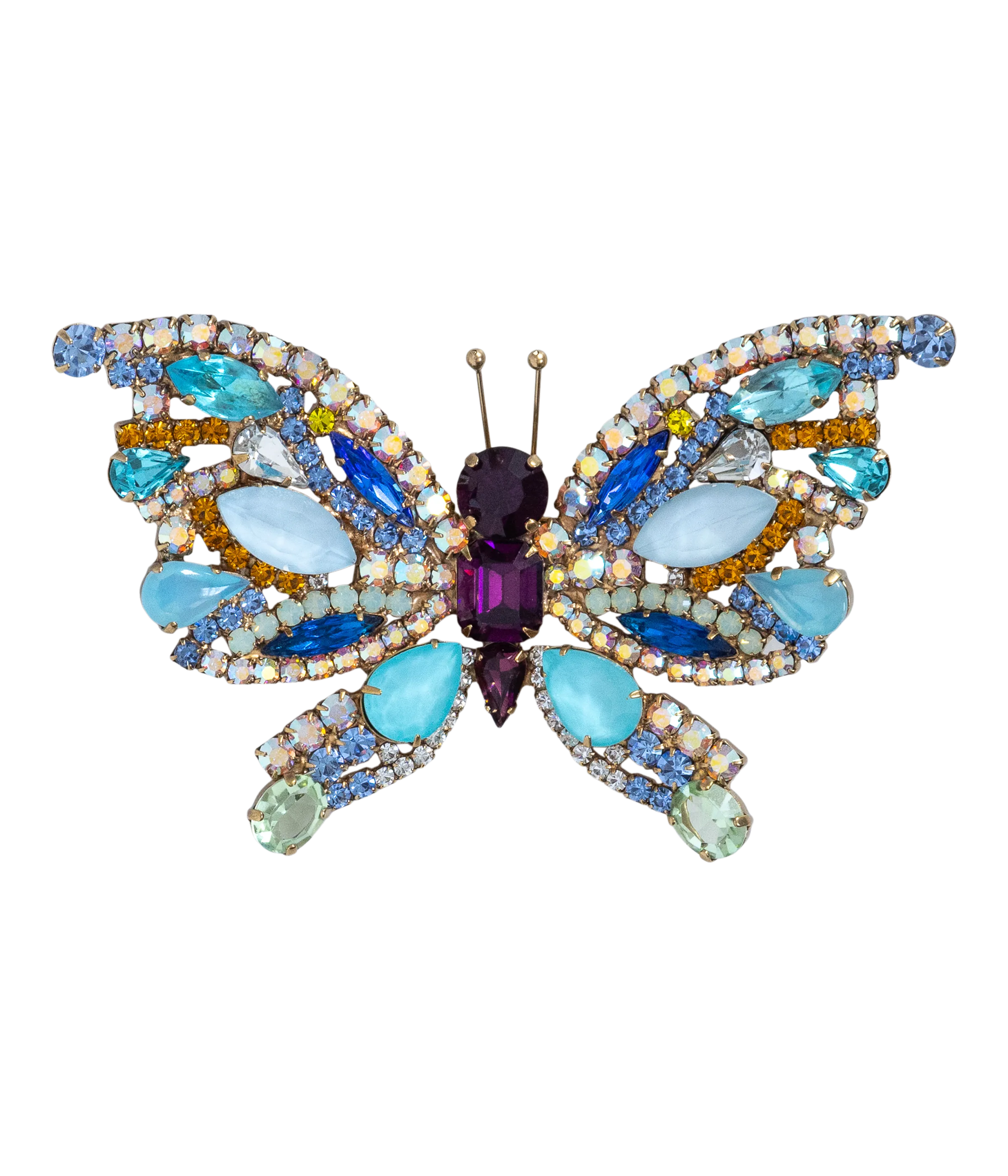 X-Large Butterfly in Aqua / Crystal AB / Amethyst