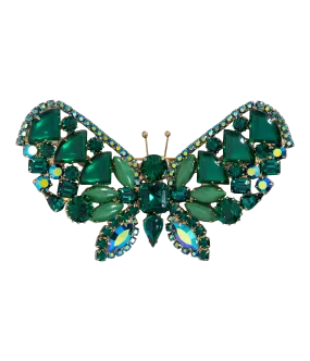 X-Large Butterfly in Jet AB / Emerald