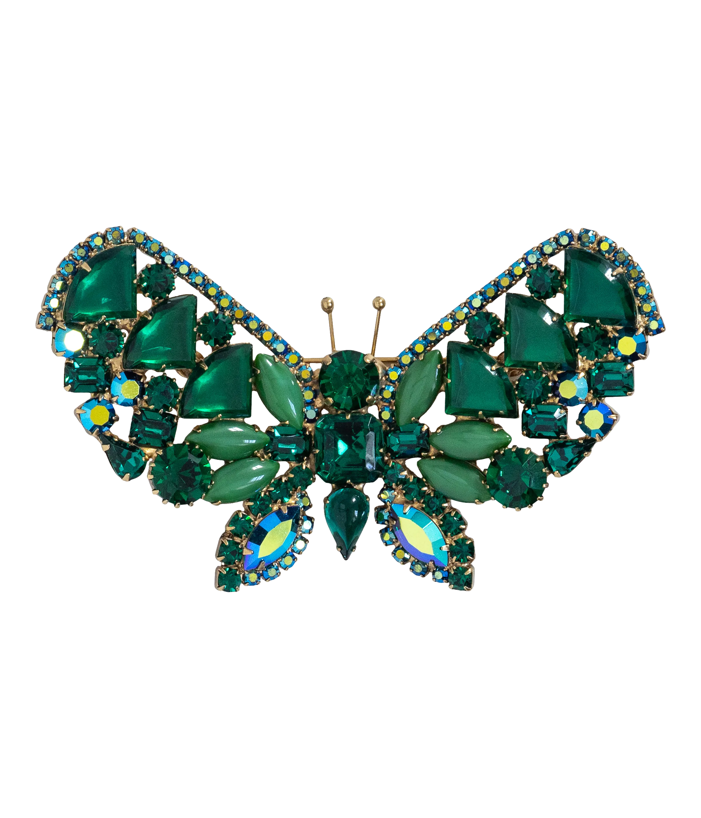 X-Large Butterfly in Jet AB / Emerald