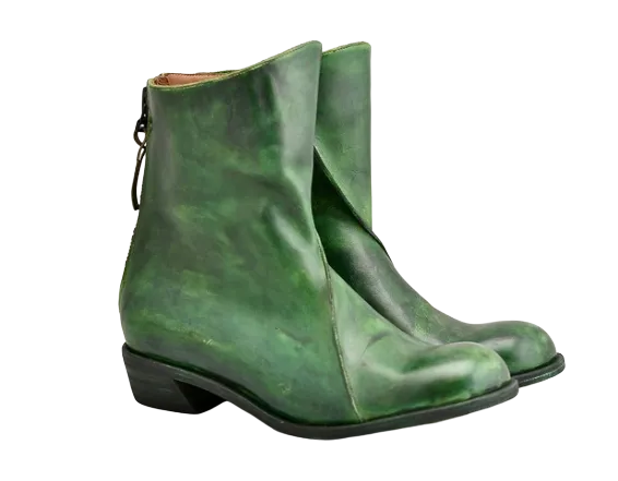 zip back boot | Pine green | Calf